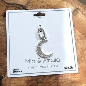 NWT Mia & Amelia fine silver CZ Charm